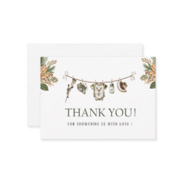 Elegante Wasserfarbe Kleine Jägerdusche Baby Mitteilungskarte