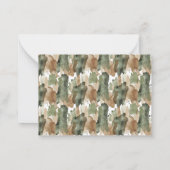 Elegante Wasserfarbe Kleine Jägerdusche Baby Mitteilungskarte (Rückseite)