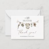 Elegante Wasserfarbe Kleine Jägerdusche Baby Mitteilungskarte (Vorderseite)