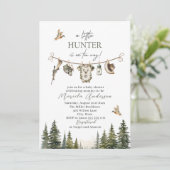 Elegante Wasserfarbe Kleine Jägerdusche Einladung (Stehend Vorderseite)