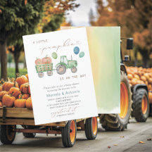 Elegante Wasserfarbe Kleine Pumpkin Baby Dusche