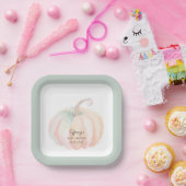 Elegante Wasserfarbe Kleine Pumpkin Baby Dusche Pappteller (Party)
