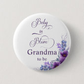 Elegante Wasserfarbe Lila Blume Oma to be Button (Vorderseite)