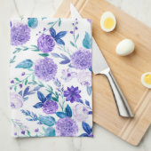 Elegante Wasserfarbe Lila Blumenstrauß Bouquet | Geschirrtuch (Viertel Falte)