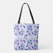 Elegante Wasserfarbe Lila Blumenstrauß Bouquet | Tasche (Rückseite)