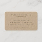 Elegante Wasserfarbe Lila Cassis Floral Kraft Visitenkarte (Rückseite)