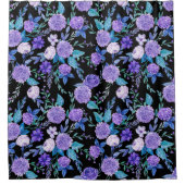 Elegante Wasserfarbe Lila Floral Bouquet| Duschvorhang (Vorderseite)