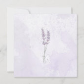 Elegante Wasserfarbe lila Lavendel Blume Hochzeit Einladung (Rückseite)