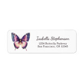 Elegante Wasserfarbe Lila Schmetterling Rücksendea (Vorne)