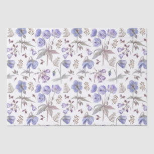 Elegante Wasserfarbe Lila Veilchen Wildblumen Part Seidenpapier