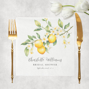Elegante Wasserfarbe-Limonen-Brautparty Serviette
