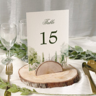Elegante Wasserfarbe Manor-Garten-Hochzeit Tischnummer