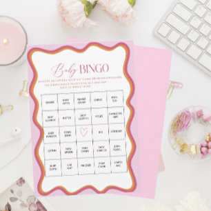 Elegante Wasserfarbe Minimalistisch Wavy Hot Rosa Feiertagskarte