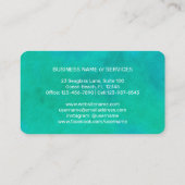 Elegante Wasserfarbe Moderne Minimalsit Blaues Grü Visitenkarte (Rückseite)