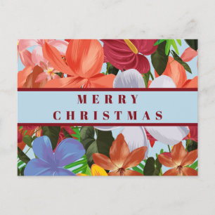 Elegante Wasserfarbe Moderne Weihnachtsblumen Feiertagspostkarte