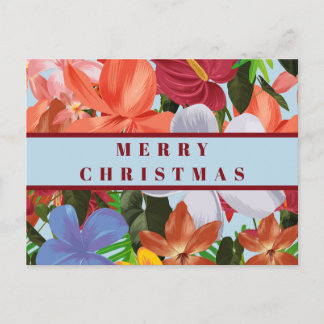 Elegante Wasserfarbe Moderne Weihnachtsblumen Feiertagspostkarte