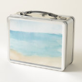 Elegante Wasserfarbe Modernes Abstraktes Muster Metall Brotdose (Rückseite)