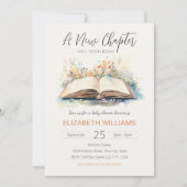 Elegante Wasserfarbe Neue Kapitel Kinderdusche Einladung (Vorderseite)