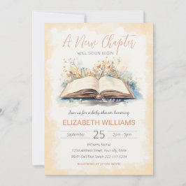 Elegante Wasserfarbe Neue Kapitel Kinderdusche Einladung