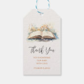 Elegante Wasserfarbe Neue Kapitel Kinderdusche Geschenkanhänger (Rückseite)