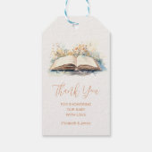 Elegante Wasserfarbe Neue Kapitel Kinderdusche Geschenkanhänger (Rückseite)