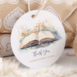 Elegante Wasserfarbe Neue Kapitel Kinderdusche Geschenkanhänger