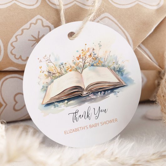 Elegante Wasserfarbe Neue Kapitel Kinderdusche Geschenkanhänger