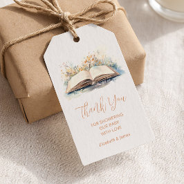 Elegante Wasserfarbe Neue Kapitel Kinderdusche Geschenkanhänger