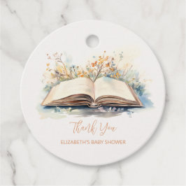 Elegante Wasserfarbe Neue Kapitel Kinderdusche Geschenkanhänger