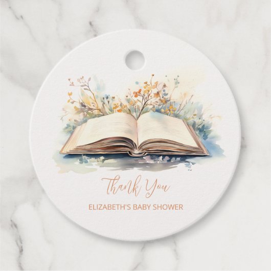 Elegante Wasserfarbe Neue Kapitel Kinderdusche Geschenkanhänger (Vorderseite)