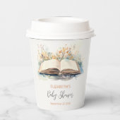 Elegante Wasserfarbe Neue Kapitel Kinderdusche Pappbecher (Rückseite)