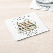 Elegante Wasserfarbe Neue Kapitel Kinderdusche Rechteckiger Pappuntersetzer (angewinkelt)