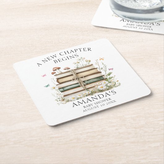 Elegante Wasserfarbe Neue Kapitel Kinderdusche Rechteckiger Pappuntersetzer (angewinkelt)