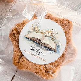 Elegante Wasserfarbe Neue Kapitel Kinderdusche Runder Aufkleber