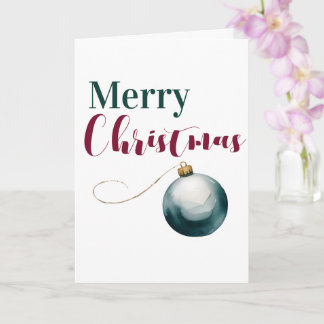Elegante Wasserfarbe-Ornament-Weihnachtskarte - Karte