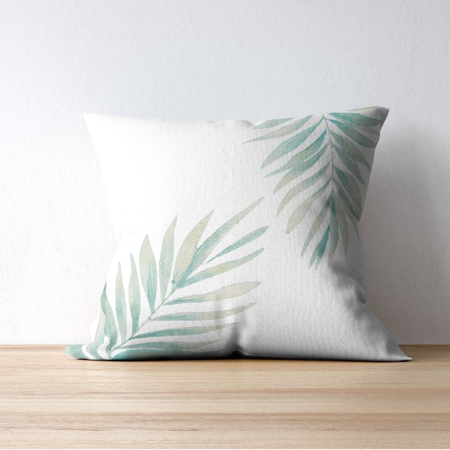 Elegante Wasserfarbe Palmwedel  Kissen (Von Creator hochgeladen)