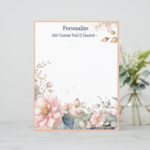 Elegante Wasserfarbe Pastell Blumen Personalized (Stehend Vorderseite)