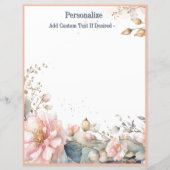 Elegante Wasserfarbe Pastell Blumen Personalized (Vorderseite)