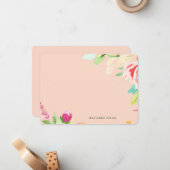 Elegante Wasserfarbe Personalisiert Blütenrot Mitteilungskarte (Vorderseite/Rückseite Beispiel)