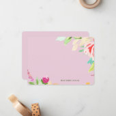 Elegante Wasserfarbe Personalisierte Fuchsia Mitteilungskarte (Vorderseite/Rückseite Beispiel)