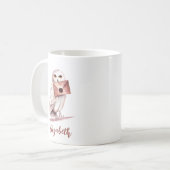 Elegante Wasserfarbe Personalisierter Name Kaffeetasse (Vorderseite Links)