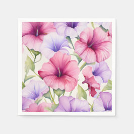 Elegante Wasserfarbe Petunia Blume Serviette