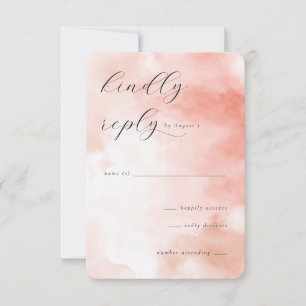 Elegante Wasserfarbe-Pfirsich-RSVP RSVP Karte