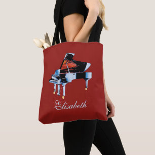 Elegante Wasserfarbe-Piano-Themen-personalisiert Tasche