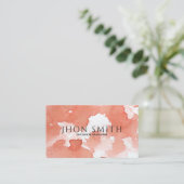 Elegante Wasserfarbe QR Code Terracotta Abstrakt Visitenkarte (Stehend Vorderseite)