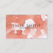 Elegante Wasserfarbe QR Code Terracotta Abstrakt Visitenkarte (Vorderseite)