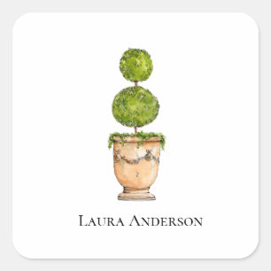 Elegante Wasserfarbe Quadratischer Aufkleber