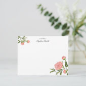 Elegante Wasserfarbe Rosa Blume Dankeskarte (Stehend Vorderseite)