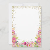 Elegante Wasserfarbe Rosa Blüte Ein sonniger Gebur Einladung (Rückseite)