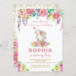 Elegante Wasserfarbe Rosa Blüte Ein sonniger Gebur Einladung